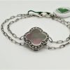 Bracciale a catena con quadrifoglio in madreperla nera e marcassiti griffate. BD0198 - immagine 2