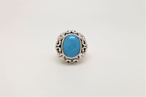 Anello con turchese ovale. AT0034