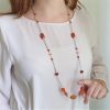 Lunga collana su catena d'argento con corniole e quarzi citrini.  CA1172 - immagine 2