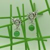 Elaborati orecchini con crisoprasio e cubic zirconia.  OAD015