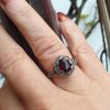Anello stile retrò con granato africano e marcassiti griffate.  AR0175 - immagine 2