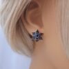 Orecchini a stella smaltati blu con zaffiri. OH0423 - immagine 2